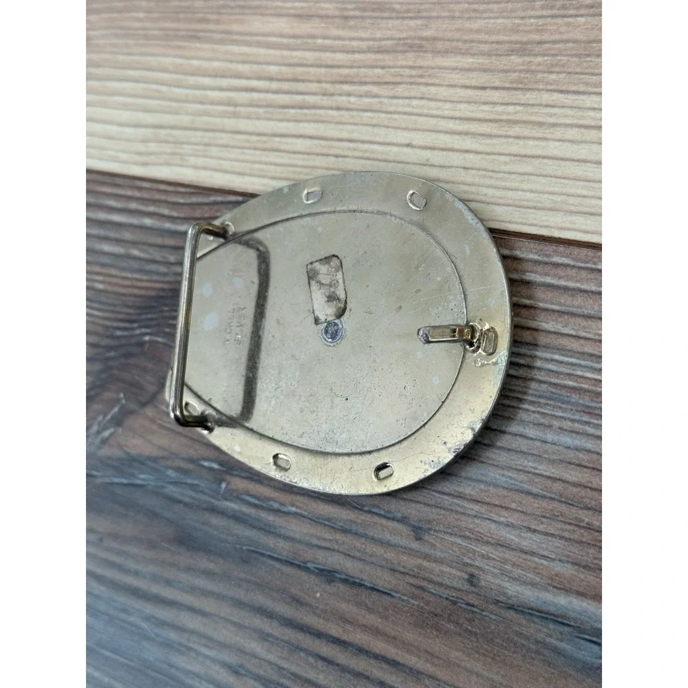 Vintage Horse Shoe Shaped Square Dancing Belt Buckle Nickel Silver